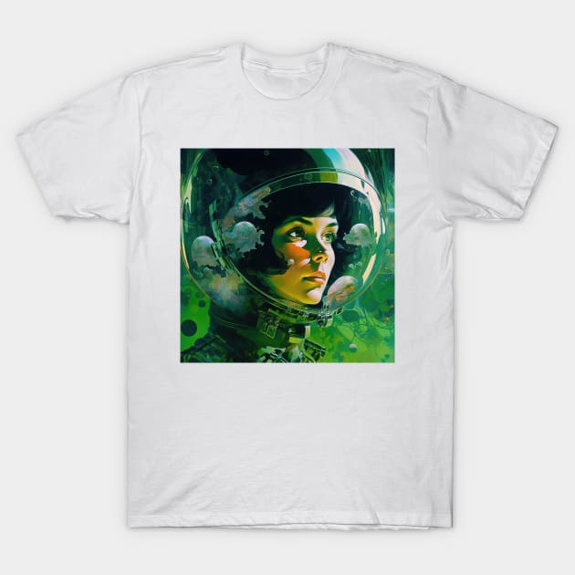 We Are Floating In Space - 38 - Sci-Fi Inspired Retro Artwork T-Shirt by saudade